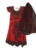 Tell me more about Orange & green bandhni chaniya choli for girls (GL1012)