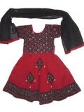 Tell me more about Black & red traditional Gujarati lacha (GL1106)