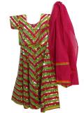 Tell me more about Kids Colorful Cotton Chaniya Choli Set With Backless Blouse