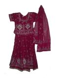Tell me more about Kids Lehenga, Fuchsia lehenga choli with zari work (LC1210)