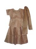 Silk blend gold lehnga choli /w heavy embroidery (LC1601)