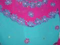 Blue & fuchsia georgette lehenga choli w/ embroidery (LC2002)