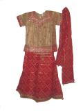 Tissue chunri print lehenga choli for kids (LC2103)