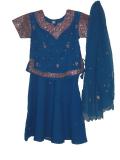 Dark blue ghagra choli with mirror work (LC2104)