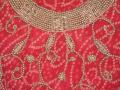 Red bandhni lehenga choli w/ bead work for young girls (LC2802)