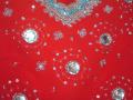 Red lehenga choli w/ bead & zari work (LC2808)