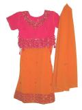Orange and fuchsia lehenga choli (LC3006)