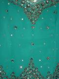 Green georgette lehenga choli with bead work (LC3210)