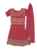 Stunning lehenga choli in red /w kundan & zardosi work (LC3303)
