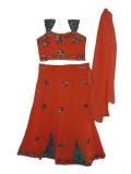 Exquisite Orange/Aqua 4-piece Kids Lehenga Choli Dress (LC3307)