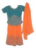 Lehenga choli w/ kundan hand work, for kids & teenagers (LC3404)