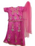 Tell me more about Gorgeous Pink Kids Lehenga Choli with Kundan Work (LC35005)