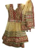 Tell me more about Fancy Gold Sharara Style Lehenga for Little Girls (LC45002)