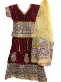 Exquisite Fuchsia Velvet Kids Lehenga Choli (LC90001) Exquisite Fuchsia Velvet Kids Lehenga Choli (LC90001)