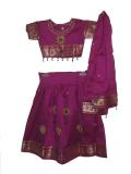 Tell me more about South Indian outfit, Pattu lehenga with mirror work (PV32511)