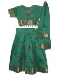 Tell me more about South Indian outfit, Pattu lehenga with mirror work (PV32512)