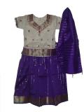 Kids pavadai, South Indian purple pattu lehenga (PV32523)