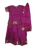 Tell me more about Indian dresses, magenta pattu lehenga for girls (PV34008)