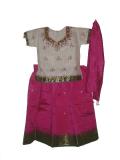Kids pavada, South Indian silk pattu lehenga (PV34017)