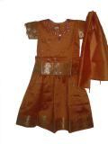 Tell me more about Indian kids wear, South Indian pattu pavada for girls (PV34022)