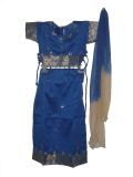 Tell me more about Childrens Pavada, South Indian pattu lehenga in blue (PV34502)
