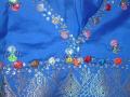 Childrens Pavada, South Indian pattu lehenga in blue (PV34504)