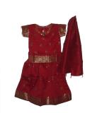 Tell me more about Indian children's wear, South Indian pattu lehenga (PV34505)