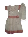 Tell me more about South Indian outfit, Cream pavada with bead work (PV39503)