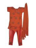 Tell me more about Orange tissue salwar kameez w/ stone work (SS1603)