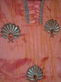 Orange tissue salwar kameez w/ stone work (SS1603)