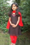 Tell me more about Trendy black & red georgette churidar kurta for girls (SS2020)