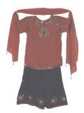 Tell me more about Black & brown salwar suit with sharara-style salwar (SS2604)