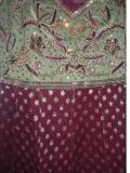 Anarkali churidar kurta in maroon & green /w heavy work (SS2705)
