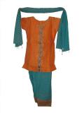 Orange & blue salwar kurta w/ embroidery & sequin work (SS3005)