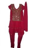 Tell me more about Anarkali/Baby doll style pink churidar kurta for girls (SS3302)