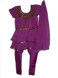 Anarkali churidar kurta suit in pulple georgette (SS3304)