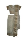 Cream & gold ready-to-wear Indian saree for girls (SR34006)