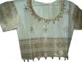 Cream & gold ready-to-wear Indian saree for girls (SR34006)
