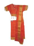 Ready-to-wear Indian orange sari for teenage girls (SR40004)
