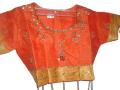 Ready-to-wear Indian orange sari for teenage girls (SR40004)