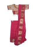 Tell me more about Ready-to-wear cream Indian silk sari for children (SR40009)