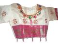 Ready-to-wear cream Indian silk sari for children (SR40009)