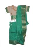 Ready-to-wear green Indian silk sari for children (SR40013)