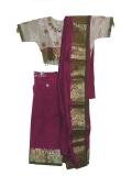Ready-to-wear plum colored silk sari for children (SR40014)