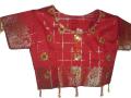 Readymade traditional red silk Indian sari for girls (SR40017)