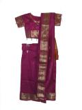 Tell me more about Ready-to-wear fuchsia Indian silk sari for children (SR40021)