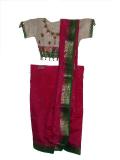 Tell me more about Bright fuschia & cream ready-made Indian saree (SR40023)