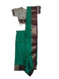 Tell me more about Indian Girls Saree, green Indian silk saree for kids (SR42502)