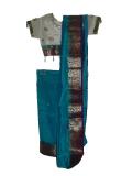 Kids Readymade Saree, Kids Blue Indian Silk Saree (SR42503)