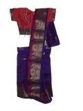 Tell me more about Readymade coral/purple Indian silk saree for girls (SR45007)